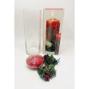 Hurricane Candle Holder 9" Tall Clear Glass Floating New Christmas Danish